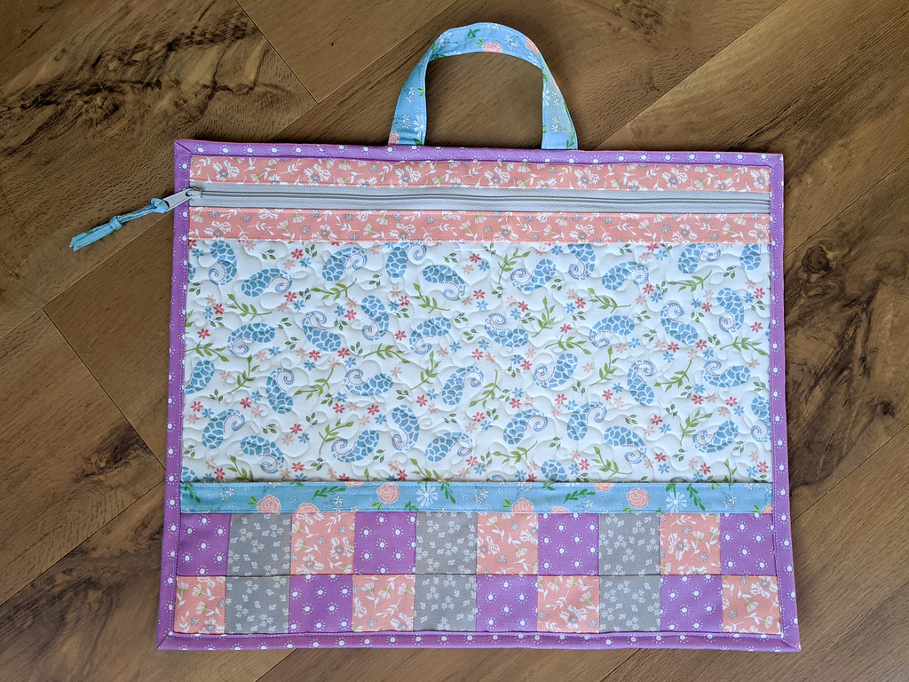 Fall Cross Stitch Project Bag with Vinyl Front